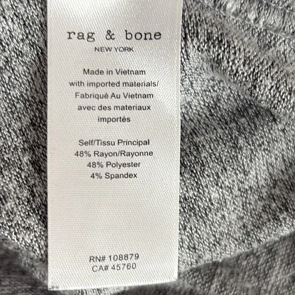 Rag & Bone The Knit Long Sleeve Jersey Tee - Size XS - Picture 7 of 8
